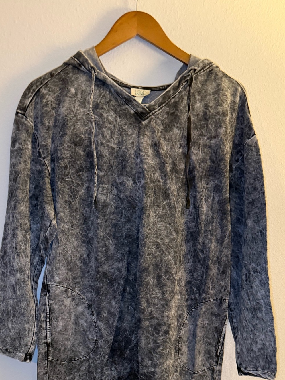 Logo Lounge Gray Hooded Swim Coverup